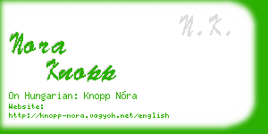 nora knopp business card